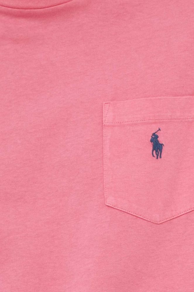Футболка з домішкою льону Polo Ralph Lauren колір червоний однотонний фото 5
