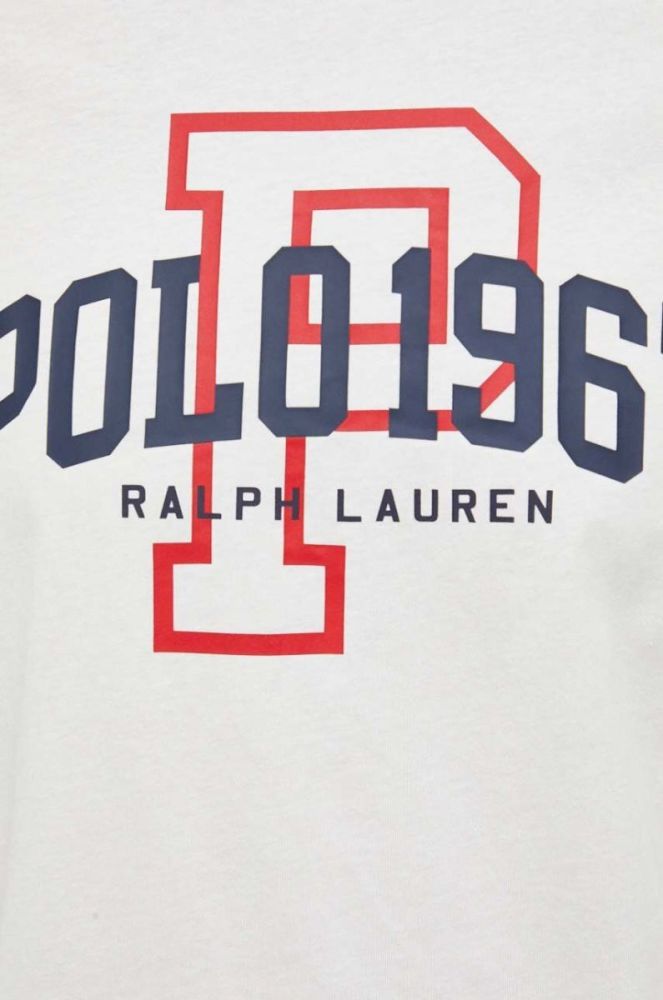 Бавовняна футболка Polo Ralph Lauren колір білий з принтом (3260203) фото 5