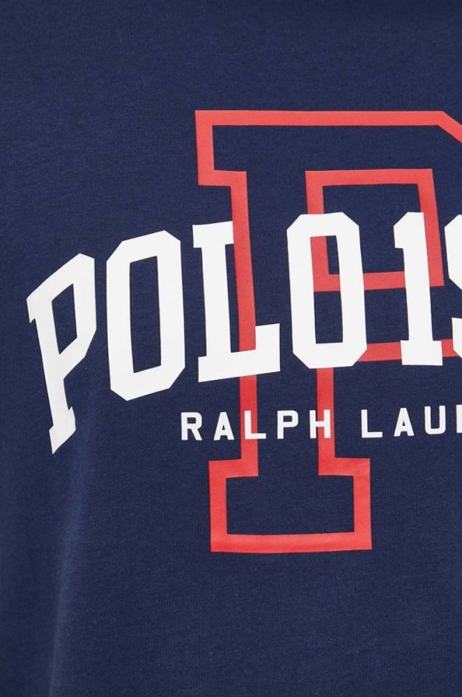 Бавовняна футболка Polo Ralph Lauren колір синій з принтом (3260198) фото 5