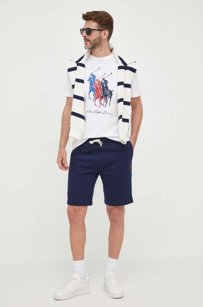 Бавовняна футболка Polo Ralph Lauren колір білий з принтом (3266551) фото 2