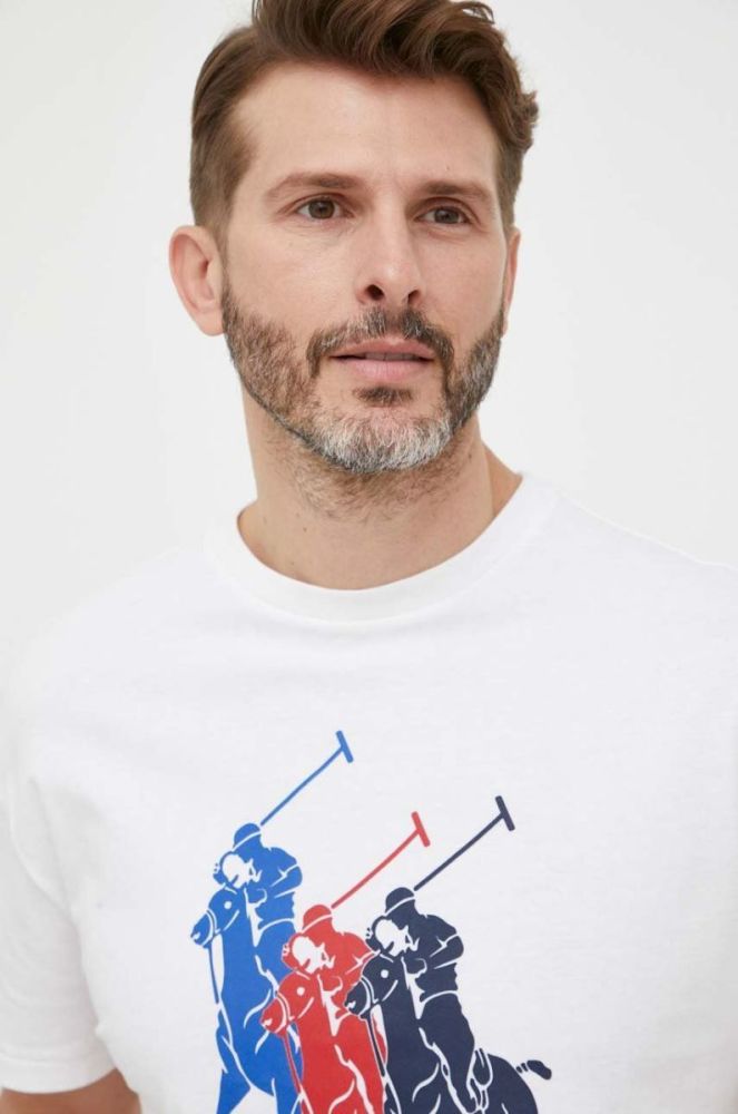 Бавовняна футболка Polo Ralph Lauren колір білий з принтом (3266551) фото 5