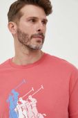Бавовняна футболка Polo Ralph Lauren колір червоний з принтом