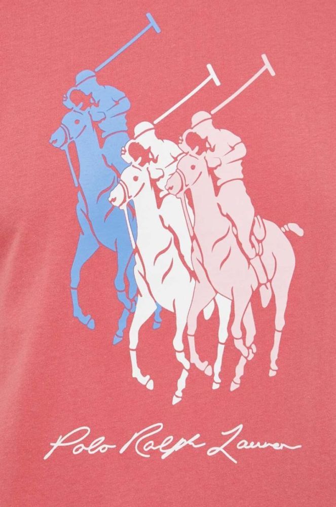 Бавовняна футболка Polo Ralph Lauren колір червоний з принтом фото 5