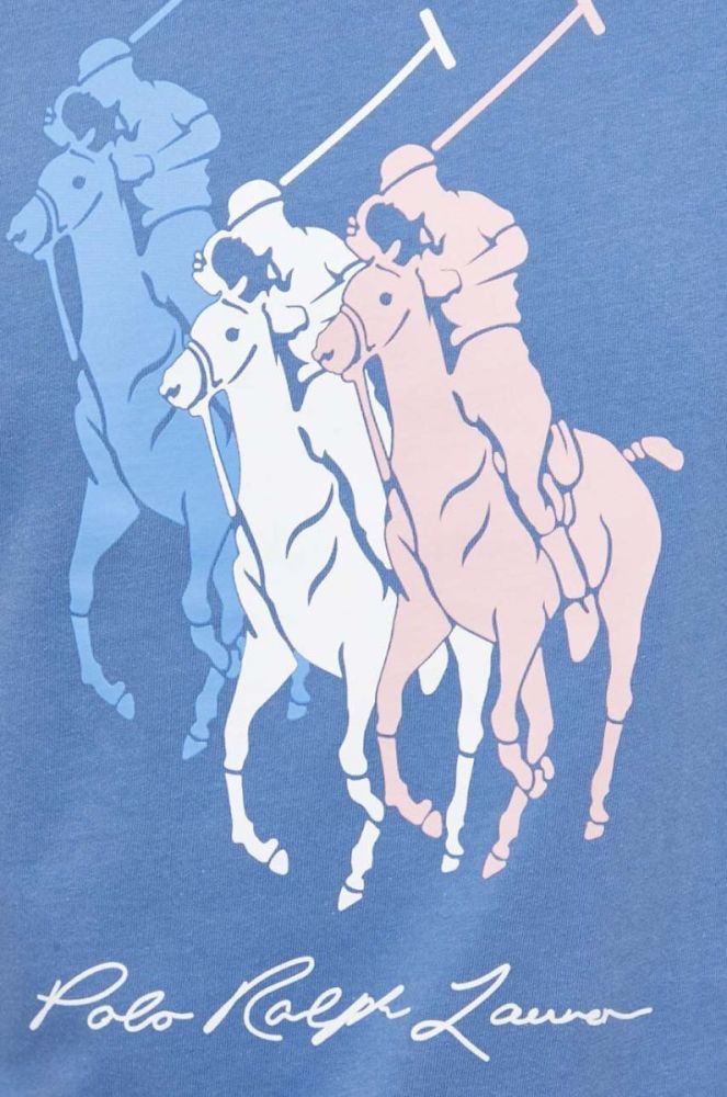 Бавовняна футболка Polo Ralph Lauren з принтом колір блакитний фото 5