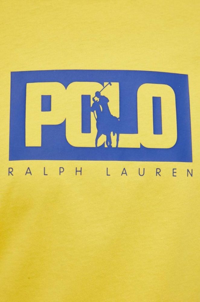 Бавовняна футболка Polo Ralph Lauren колір жовтий з принтом (3260218) фото 5