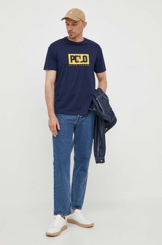 Бавовняна футболка Polo Ralph Lauren колір синій з принтом (3260208) фото 2
