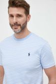 Бавовняна футболка Polo Ralph Lauren візерунок колір блакитний (3274656)