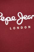 Бавовняна футболка Pepe Jeans Eggo колір бордовий з принтом