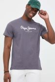 Бавовняна футболка Pepe Jeans Eggo колір сірий з принтом (3298715)