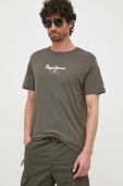 Бавовняна футболка Pepe Jeans колір зелений з принтом (3297288)