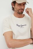 Бавовняна футболка Pepe Jeans Edward Tee колір бежевий з принтом