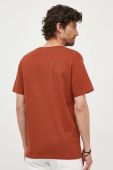 Бавовняна футболка Pepe Jeans EDWARD колір коричневий з принтом