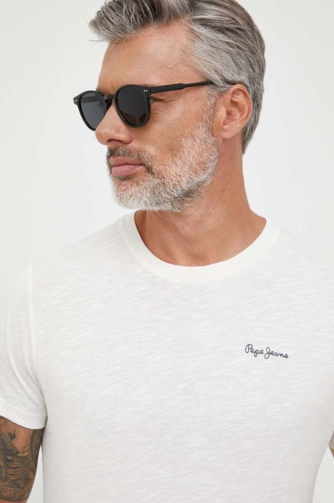 Бавовняна футболка Pepe Jeans Wiltshire колір білий з принтом фото 4