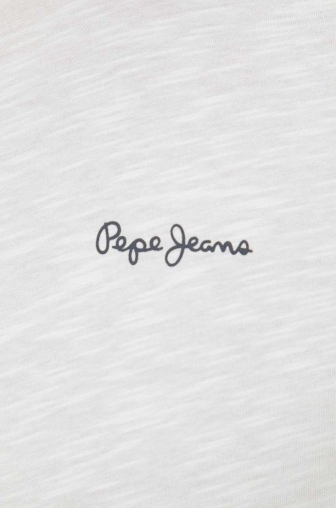 Бавовняна футболка Pepe Jeans Wiltshire колір білий з принтом фото 5