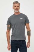 Бавовняна футболка Pepe Jeans Wiltshire колір сірий з принтом