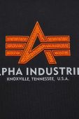 Бавовняна футболка Alpha Industries колір чорний візерунок