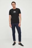 Бавовняна футболка Alpha Industries колір чорний з принтом 118533.03-Black