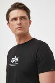 Бавовняна футболка Alpha Industries колір чорний з принтом 118533.03-Black
