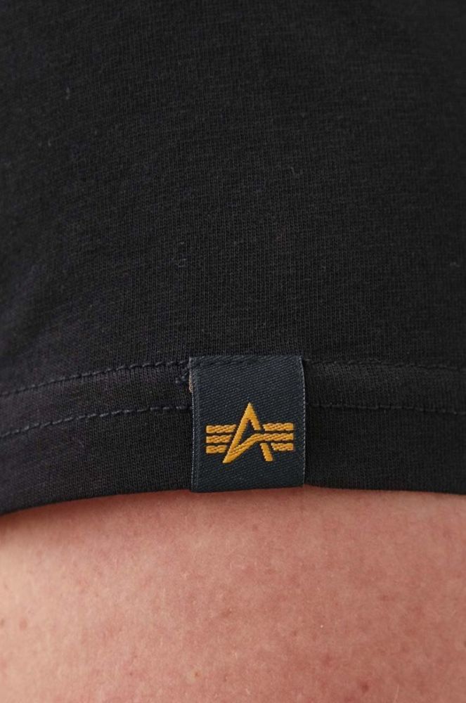 Бавовняна футболка Alpha Industries колір чорний з принтом 118533.03-Black фото 5