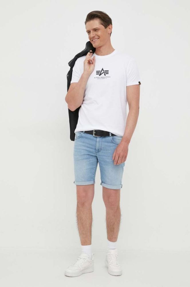 Бавовняна футболка Alpha Industries колір білий з принтом 118533.09-White фото 2