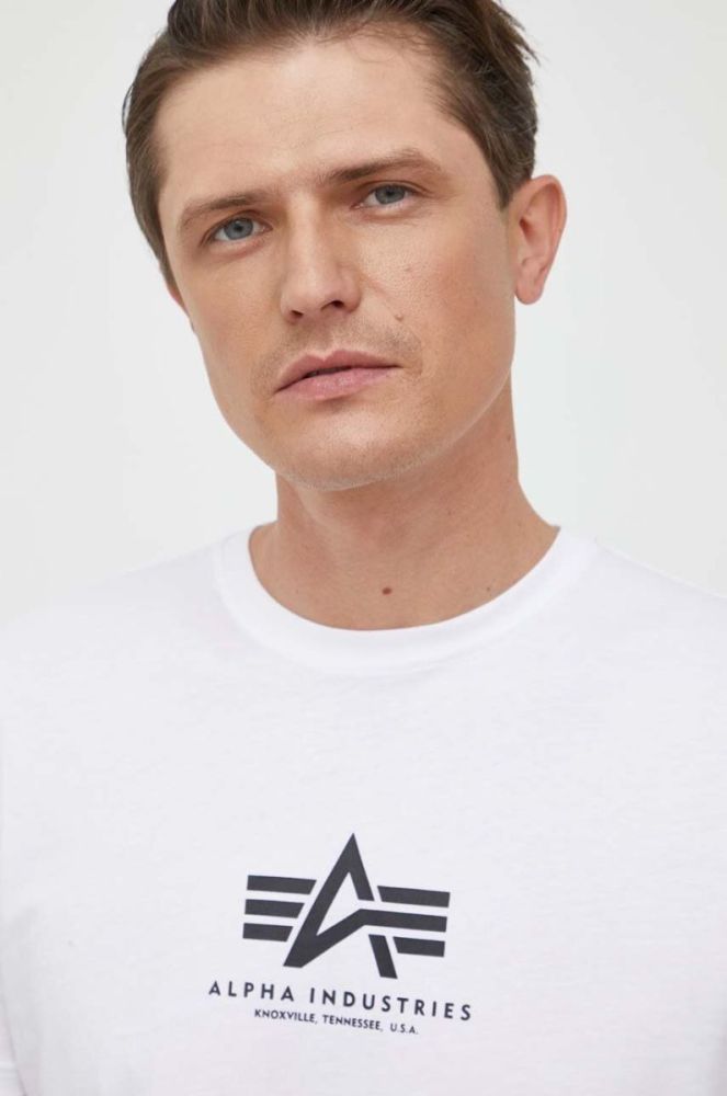 Бавовняна футболка Alpha Industries колір білий з принтом 118533.09-White фото 4