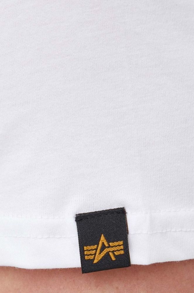 Бавовняна футболка Alpha Industries колір білий з принтом 118533.09-White фото 5