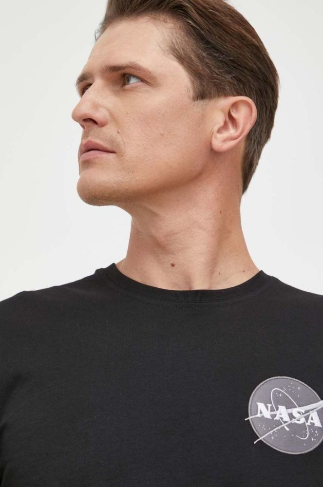 Бавовняна футболка Alpha Industries колір чорний з принтом 176507.03-Black фото 4