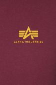 Бавовняна футболка Alpha Industries колір бордовий з принтом 188505.184-Burgundy