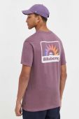 Бавовняна футболка Billabong колір фіолетовий однотонний