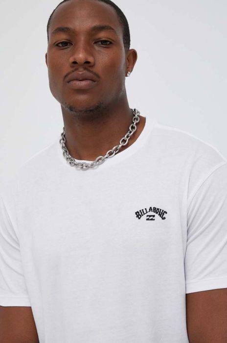 Бавовняна футболка Billabong колір білий однотонний