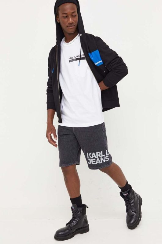 Бавовняна футболка Karl Lagerfeld Jeans колір білий з принтом (3352159) фото 2