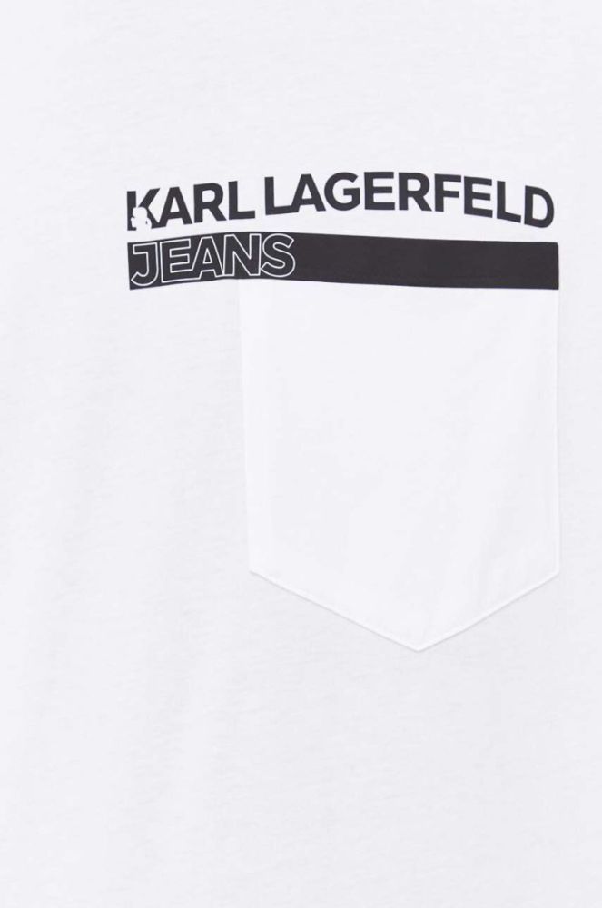 Бавовняна футболка Karl Lagerfeld Jeans колір білий з принтом (3352159) фото 5