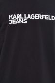 Бавовняний лонгслів Karl Lagerfeld Jeans колір чорний з принтом (3352163)