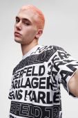 Бавовняна футболка Karl Lagerfeld Jeans колір чорний візерунок