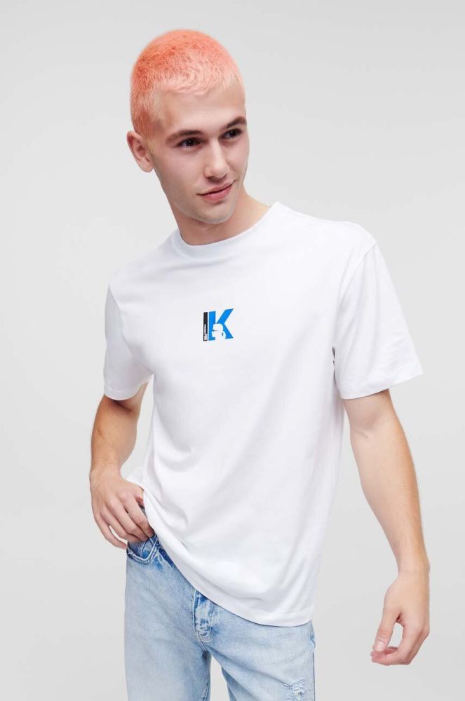 Бавовняна футболка Karl Lagerfeld Jeans колір білий з принтом (3352182)