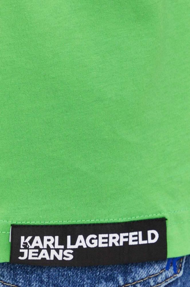 Бавовняна футболка Karl Lagerfeld Jeans колір зелений з принтом (3352183) фото 6