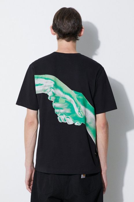 Бавовняна футболка Filling Pieces колір чорний з принтом (3508664)