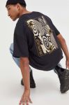 Бавовняна футболка Quiksilver колір чорний з принтом (3586497)