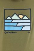 Бавовняна футболка Quiksilver колір зелений з принтом (3452008)