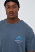 Бавовняна футболка Quiksilver з принтом колір блакитний (3426584)