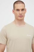 Бавовняна футболка Columbia колір бежевий з принтом (3520669)