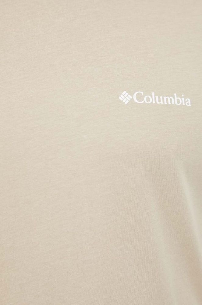 Бавовняна футболка Columbia колір бежевий з принтом (3520669) фото 5