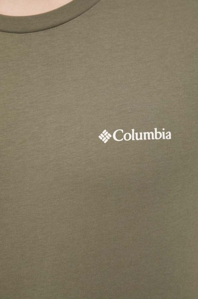 Бавовняна футболка Columbia колір зелений з принтом фото 6