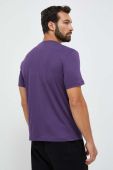 Бавовняна футболка EA7 Emporio Armani колір фіолетовий з принтом