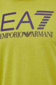 Бавовняна футболка EA7 Emporio Armani колір зелений з принтом (3534870)