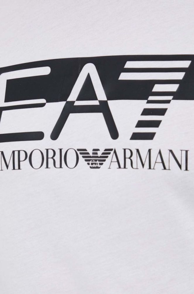 Бавовняна футболка EA7 Emporio Armani колір білий з принтом (3303354) фото 5
