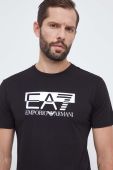 Бавовняна футболка EA7 Emporio Armani колір чорний з принтом (3610941)