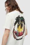 Бавовняна футболка AllSaints Recline колір білий з принтом