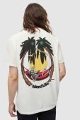 Бавовняна футболка AllSaints Recline колір білий з принтом