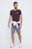 Бавовняна футболка adidas Originals чоловічий колір коричневий з аплікацією